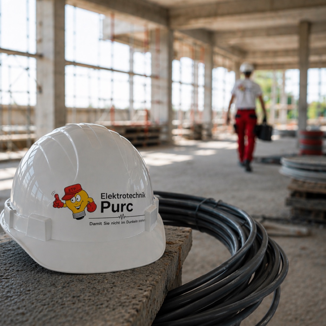 Ausrüstung von Elektrotechnik Purc auf der Baustelle